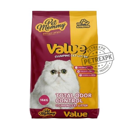 PET MOMMY Value Clumping Cat Litter Unscented 16 Kg