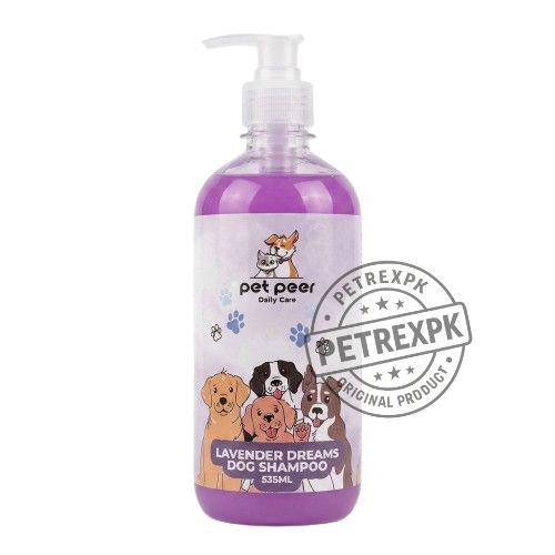 Pet Peer Lavender Dreams Dog Shampoo 535ml bottle on Petrex PK